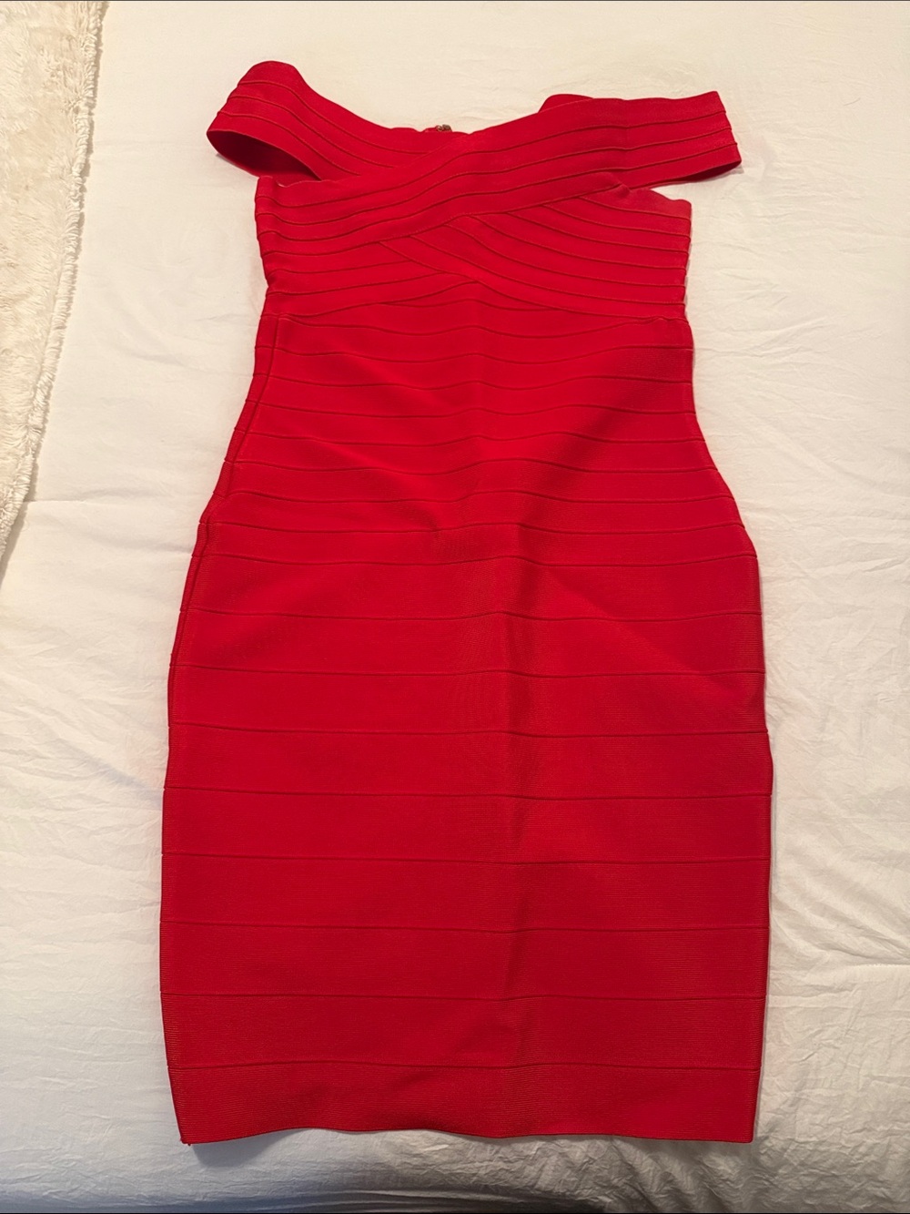 Red Off-Shoulder Bandage Dress